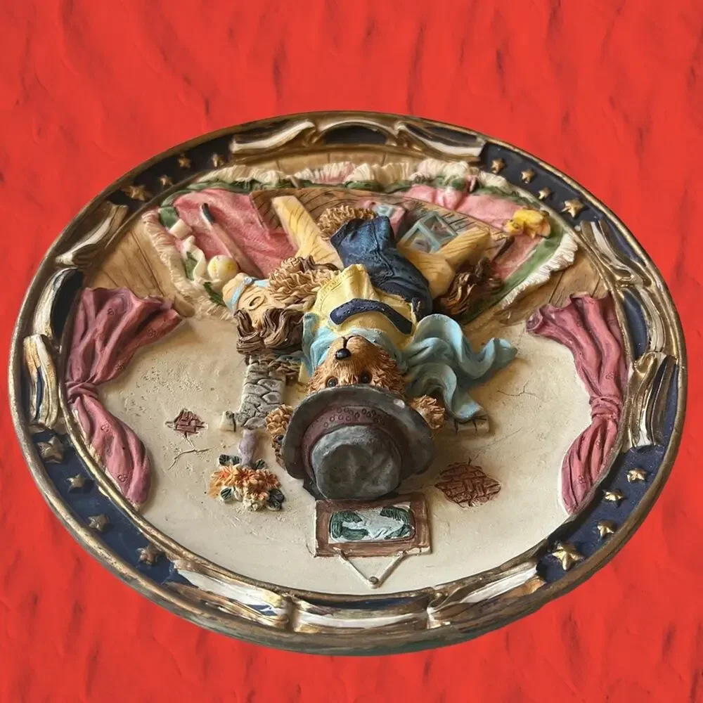 3D Resin Teddy Bear Decorative Plate Rocking Horse Letter Blocks Vintage 80’s